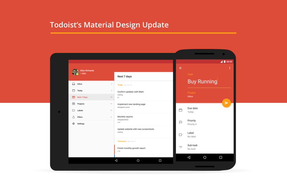 Download Todoist For Android S New Material Design Plus Giveaway