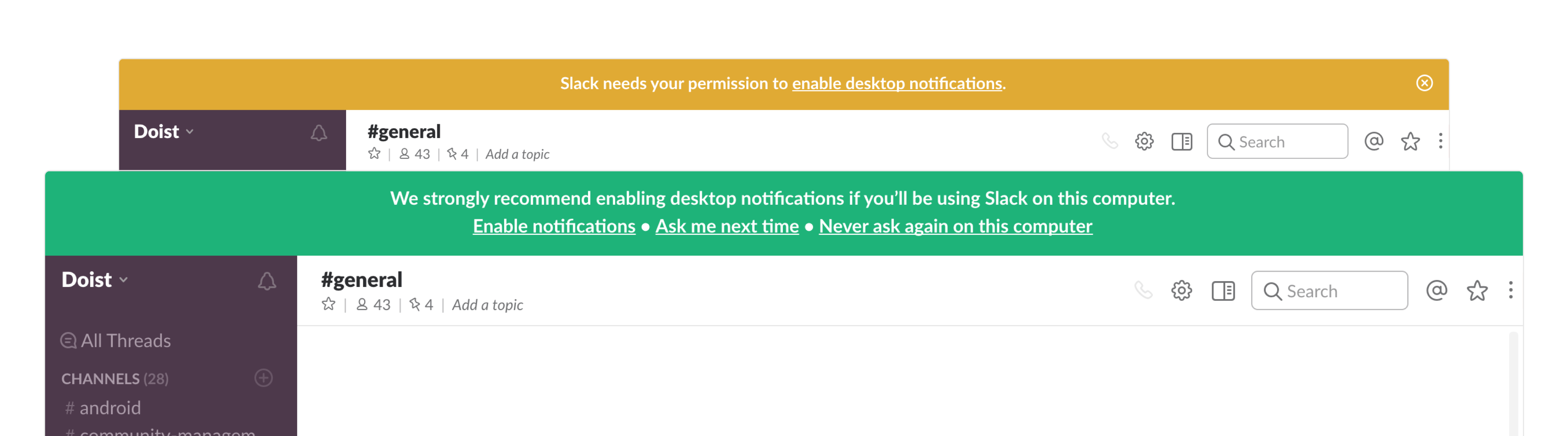slack notifications