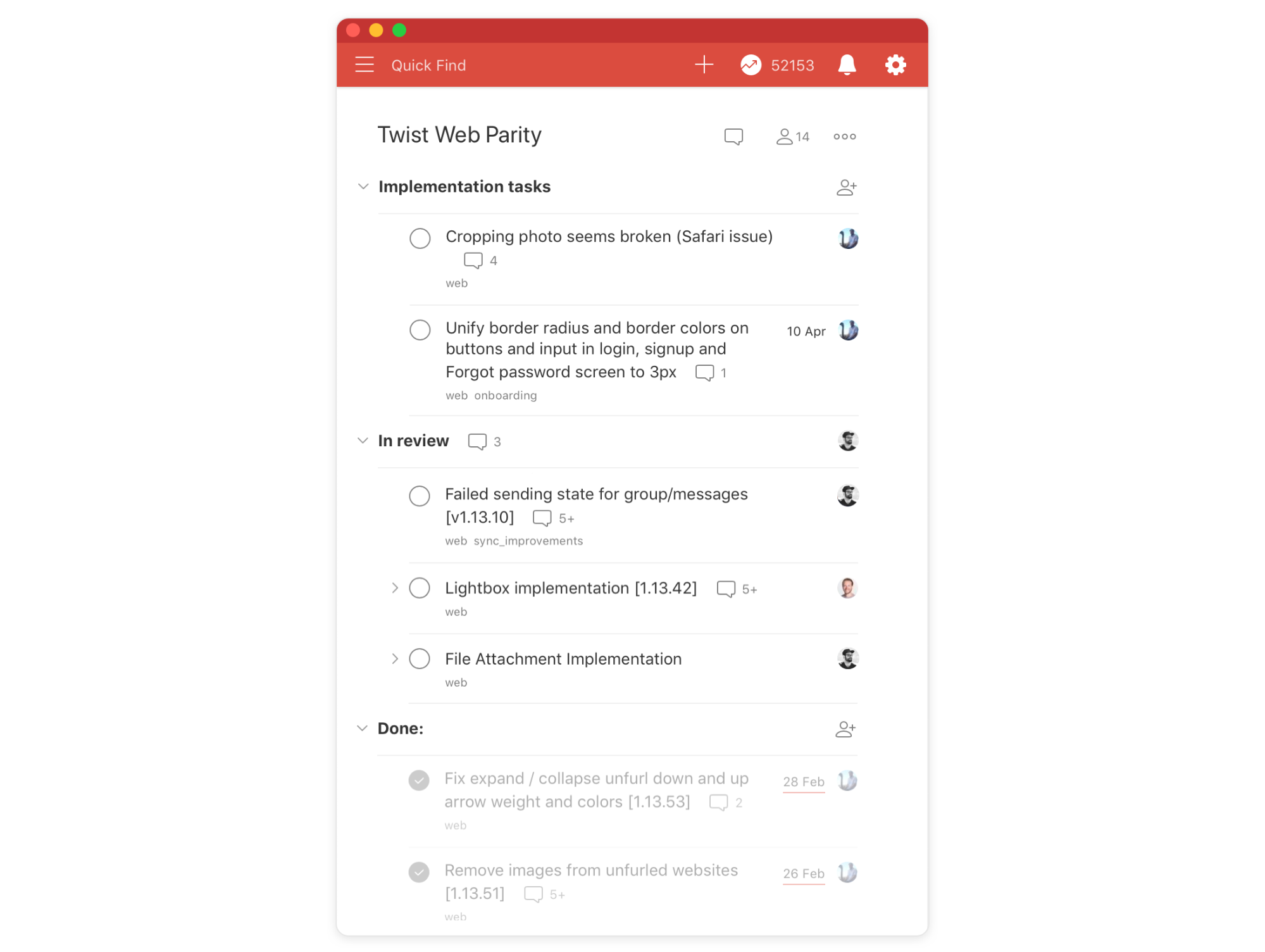 Design and development workflow Todoist project
