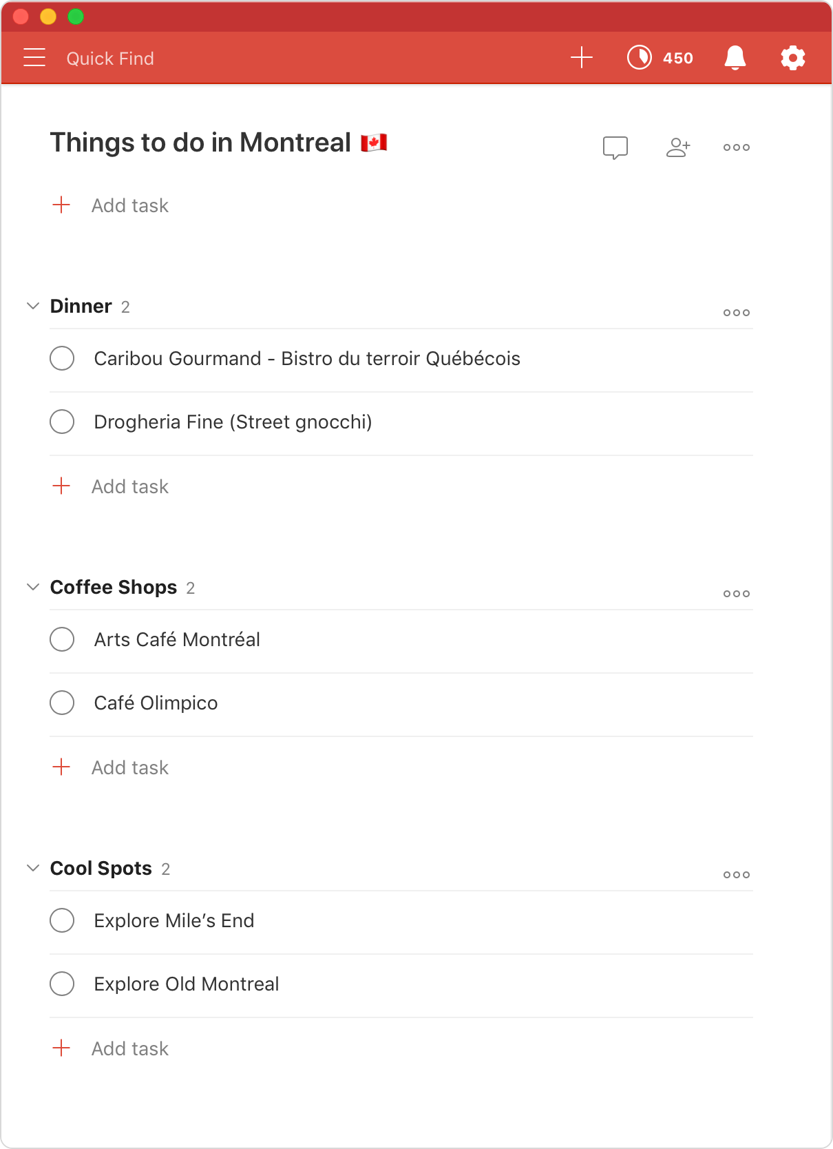 Add must-do activities to a Todoist project 