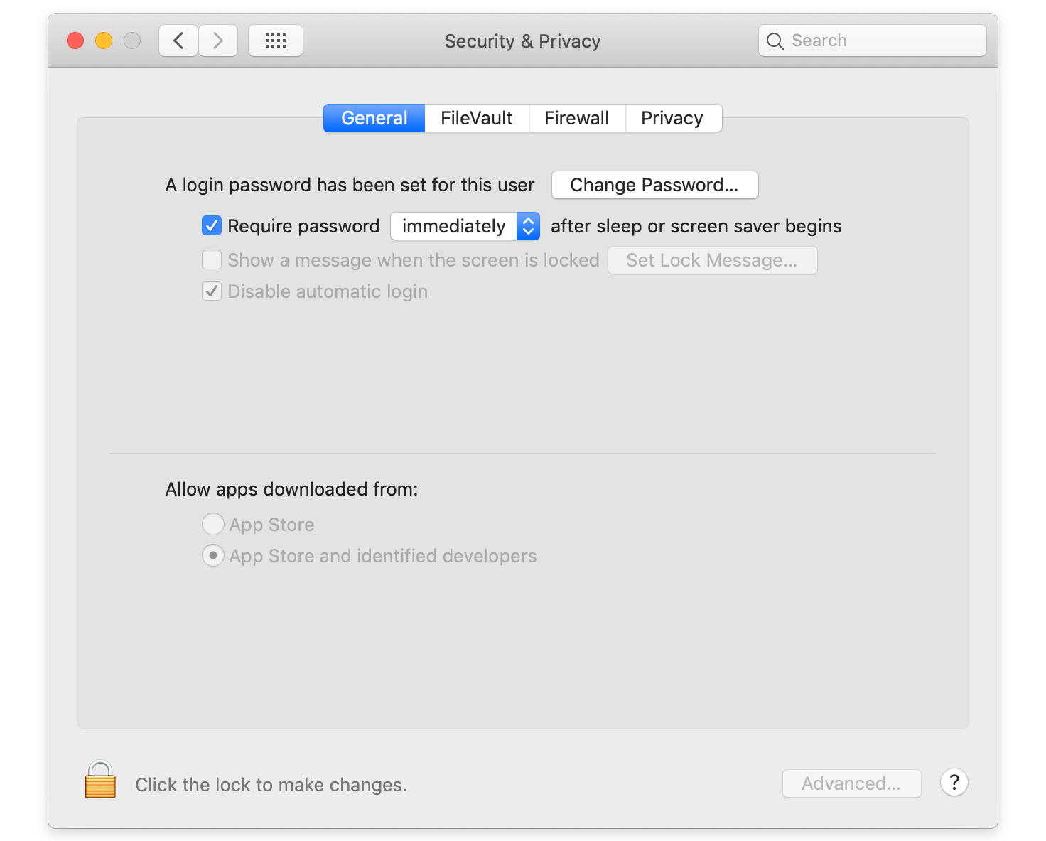 Enable automatic locking and a password time frame on your devices