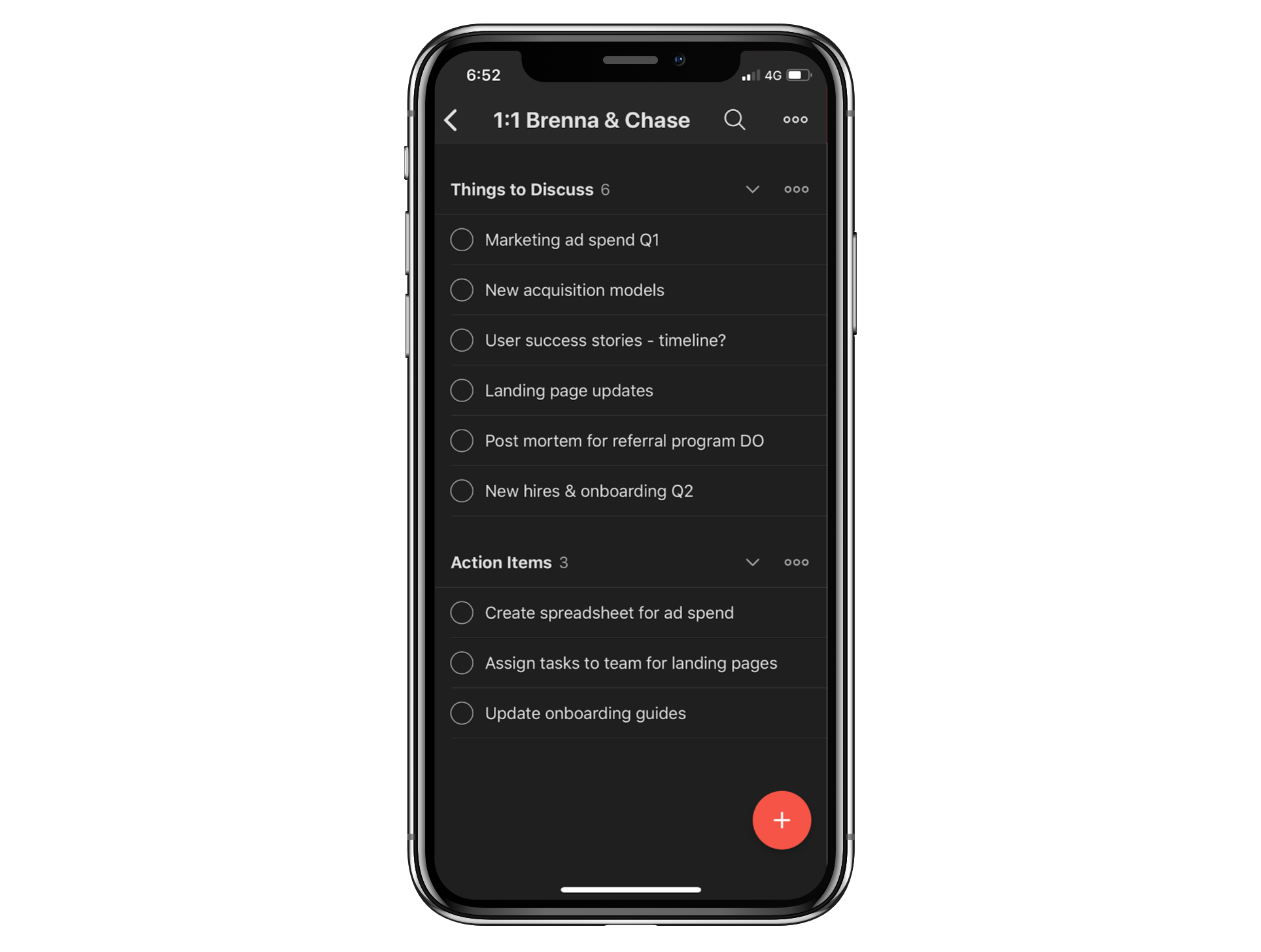 Todoist meeting agenda