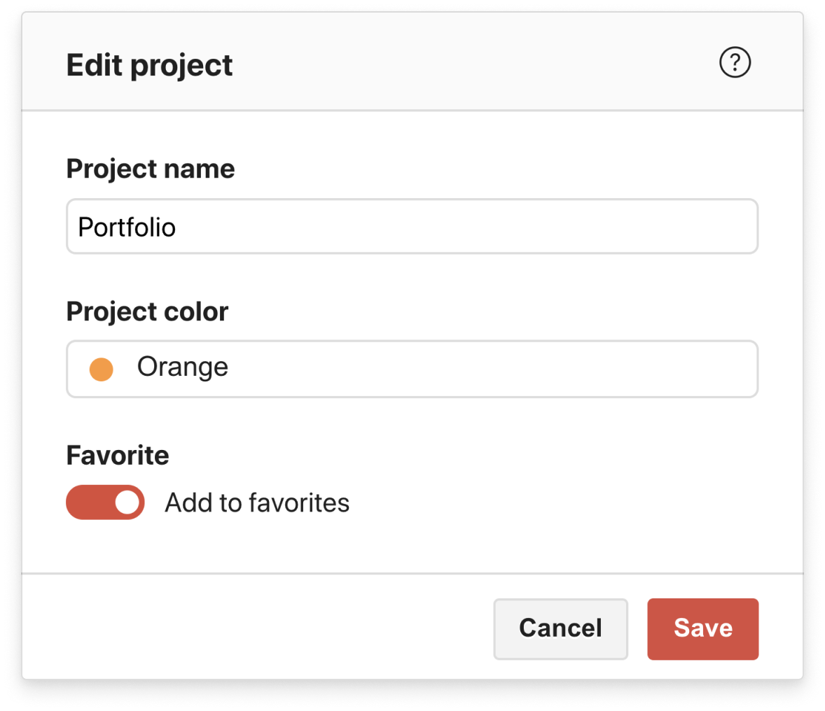 Add your "Portfolio" Todoist projects to favorites