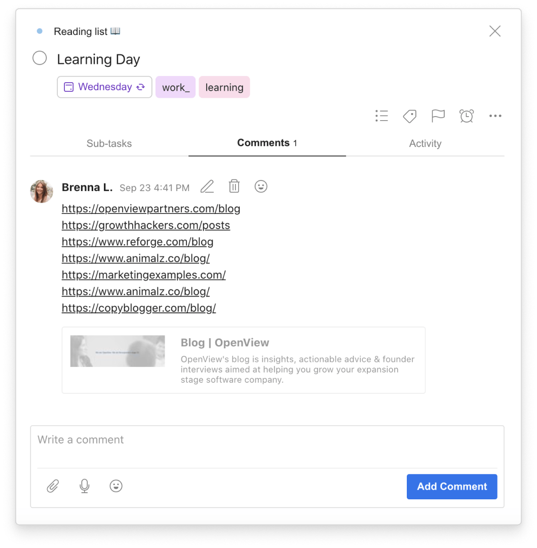 todoist for managers Brenna Learning Project w/Labels and Recurring Task