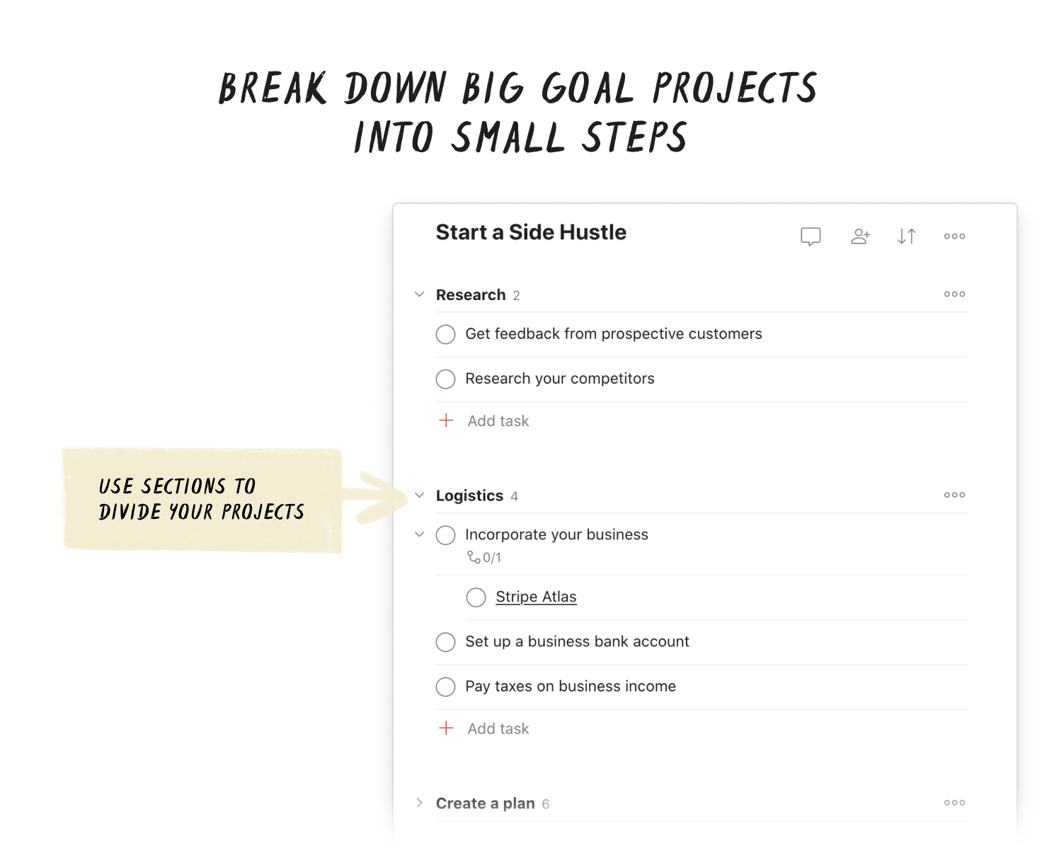 How to Set and Track Goals Todoist sections