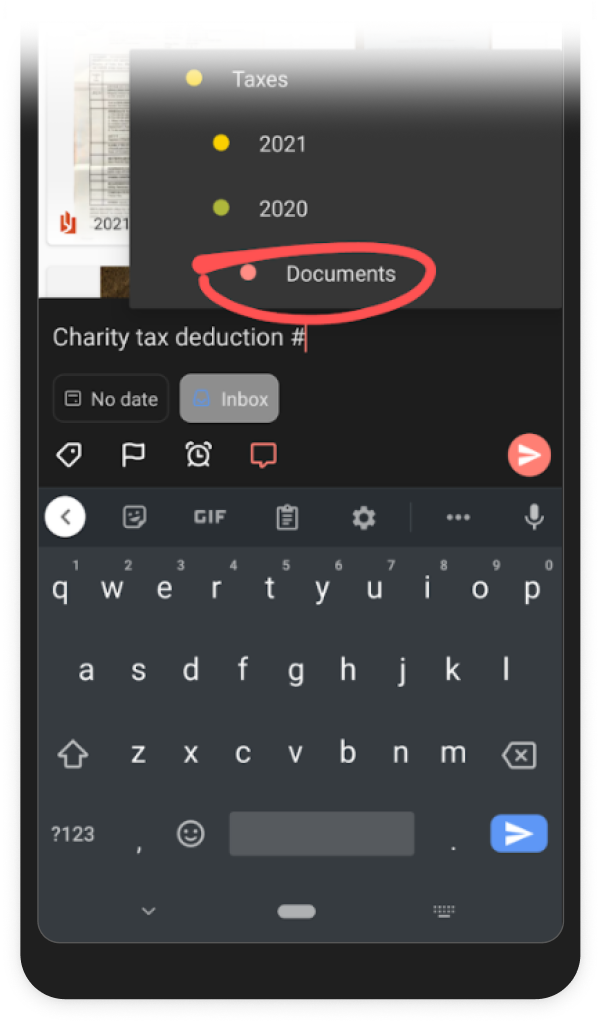 todoist for taxes document scan